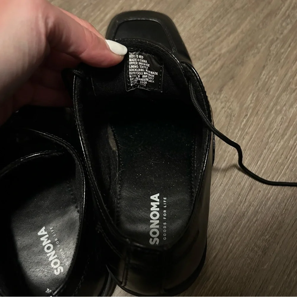Sonoma Boys Black Oxford Dress Shoes